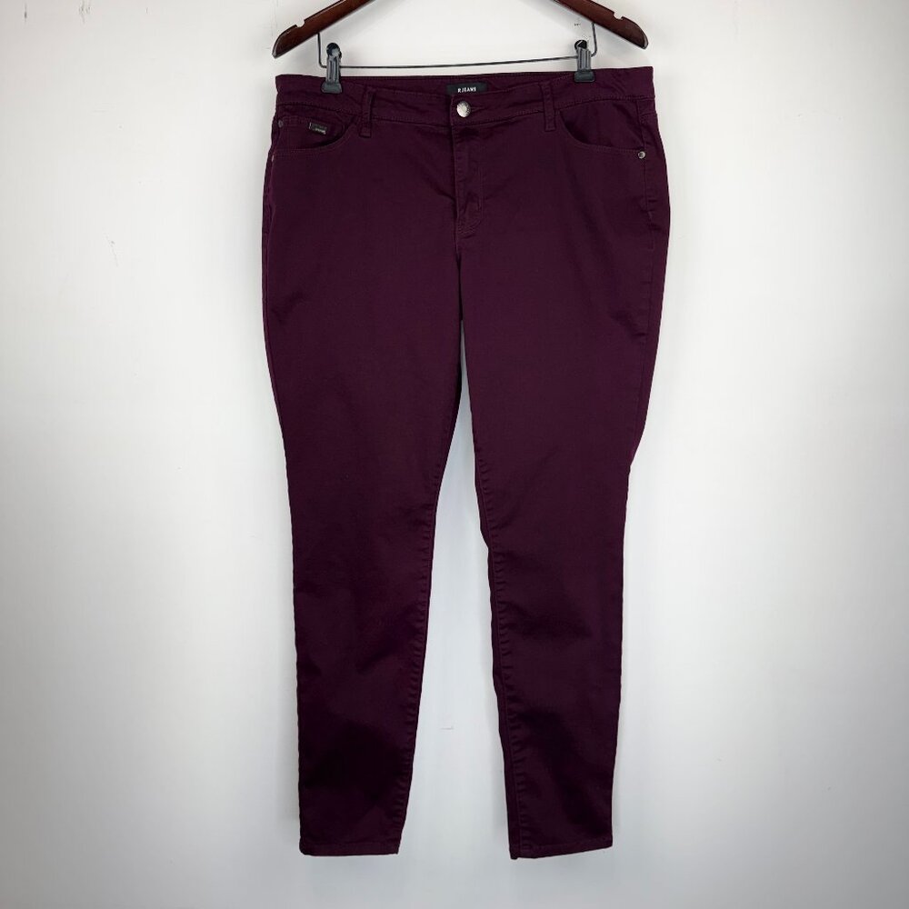 Reitmans Burgundy Skinny Jeans 14 Plus Size Soft‎ Stretch Office Work Pants